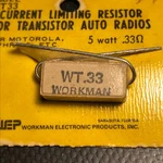WT33 - Workman Current Limiting Resistor. Fixed Price $22.89.