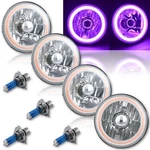 5-3/4" Purple Cob Smd Led Angel Eye Halogen Bulb Metal Headlights Set. Fixed Price $284.95.