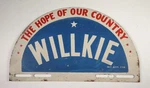 1940 Wendell Willkie "the Hope Of Our Country" Steel License Plate Toppper Vtg. Fixed Price $75.00.
