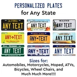 Personalized Custom License Plate Tag For Any State Wall Auto Car Bicycle Atv. Fixed Price $23.19.