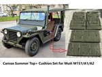 Summer Soft Top + Seat Cushion Set Fits M151,M151A1,M151A2 Mutt Military Truck. Fixed Price $630.99.