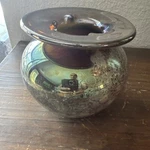 Studio Art Glass Vase Round Iridescent Signed Bob Biniarz 1972. Fixed Price $200.00.
