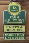 John Deere Parts Service Metal Farm Equipment Signs Tractors. Fixed Price $45.00.