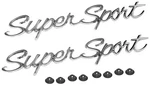 1965 1966 Chevrolet Impala Super Sport Front Fender Emblems Pair Gm Restoration*. Fixed Price $54.00.