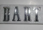 1967 1968 Dodge Dart Quarter Panel Block Letters Emblem Nameplate With Nuts. Fixed Price $34.95.