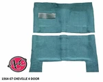 1964-67 Chevelle Carpet Kit 80/20 Loop Molded Floor Area Black Red Blue Green. Fixed Price $165.00.