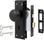 New Mortise Lock Set - Complete Vintage Door Knob Replacement Kit 2 Facia Keys. Fixed Price $36.94.