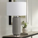 Cal Lighting Rodano 29" High Taupe Striped Glazed Ceramic Table Lamp. Fixed Price $335.00.