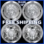 10 Lug Ford F450 1988-1998 16" Wheel Simulators Dually Rim Liners Hub Caps. Fixed Price $269.99.