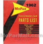 Illustrated Mopar Parts Manual For 1962 Plymouth - Dodge Chrysler Imperial. Fixed Price $98.88.