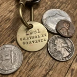 1961 Chevrolet Corvette Solid Brass Key Fob Chevy. Fixed Price $14.95.