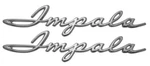 New Impala Script Rear Quarter Panel Emblem Set / For 1961 Chevy Ss. Fixed Price $87.99.