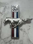 1967-1968 Ford Mustang 351 Running Horse Emblem, Lh Dynacorn. Fixed Price $35.00.