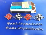 Nos Fender Flags Pair 3767507 & 3742212 Fuel Injection Script. Fixed Price $175.00.
