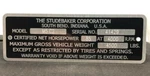 Studebaker Model Serial Number Data Plate Id Tag 1946 1947 1948 1949. Fixed Price $44.95.
