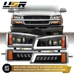 Full Led 4PC Projector Headlight With Turn Signal For 03-06 Chevy Silverado Dot. Fixed Price $249.95.