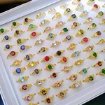 50 Pieces Wholesale Sparkling Zirconia Crystal Mixed Rings. Fixed Price $20.23.