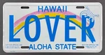 Vintage 1990S Hawaii Lover Rainbow Gecko Travel Souvenir Booster License Plate. Fixed Price $39.95.
