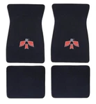 Fits 1967-1973 Pontiac Firebird Floor Mats 4PC Black Carpet -red Logo Front. Fixed Price $180.35.