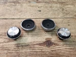 1977 1978 Pontiac Grand Prix Radio Tone Control Knobs Dash Silver Black Oem Gm. Fixed Price $30.00.