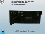 04858556AD 92-01 Dodge Ram & Vans Cherokee Wrangler Stereo Cassette Radio Player. Fixed Price $139.00.