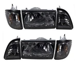 1987-1993 Ford Mustang 6 Piece Euro Smoked Headlights Amber Side Marker Sae/dot. Fixed Price $159.95.