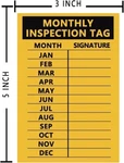 10-5"X 3"VINYL Adhesive Monthly Inspection Tags Fire Extinguisher/machinery. Fixed Price $8.95.