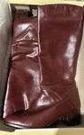Vintage Pappagallo Dark Red Brown Tall Leather Boots Made Spain 1275 33 Sz 9M. Fixed Price $145.00.