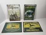 John Deere Metal Tin Signs Lot Of 4 Model Tractor Since 1837 Farm Equipment. Fixed Price $43.95.