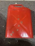 Vtg Usmc Gallon Metal Dot 5L 20-5-72 Red Jerry Can With Bracket. Fixed Price $195.00.
