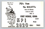 Ham Radio Qsl Kpi 2820 Fort Dodge Iowa 73'S Cartoon Design. Fixed Price $16.99.