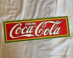 Vintage Coca-cola Metal Sign Drink Bottles Gas Station Soda 12X4. Fixed Price $34.96.