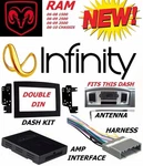 06 07 08 09 10 Dodge Ram Infinity Stereo Radio Double Din Installation Dash Kit. Fixed Price $159.99.
