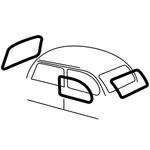 Empi 3589 Cal Look Window Rubber Kit, Vw Super Beetle 1973-1977, 4 Piece. Fixed Price $98.94.