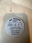 1968-72 Corvette Tire Pressure Decal (OE#3934888). Fixed Price $8.00.