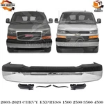 Front Bumper Chrome & Brackets Kit For 2003-2023 Chevrolet Express / Gmc Savana. Fixed Price $630.00.