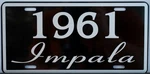 1961 Impala License Plate 283 348 Convertible Chevy Chevrolet Ss Super Sport. Fixed Price $23.90.