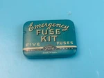 Vintage Ford Emergency Kit Box With 5 Glass Fuses Genuine Nos. Fixed Price $75.00.