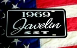 1969 Amc Javelin Sst License Plate Tag American Motors Performance Car. Fixed Price $19.95.