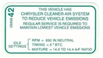 For 1968-69 Dodge Plymouth Chrysler 340 383 440 4BBL Auto Trans Emissions Decal. Fixed Price $13.65.