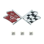 1X Chrome Red Front Nose Hood Crossed Flags Emblems 1968-1972 Corvette C3. Fixed Price $26.34.