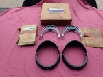 1955 Ford Fairlane Headlight Bezels And Eyebrow Trim, Complete Set, Nos!. Fixed Price $539.99.