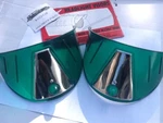 New Pair Of Green Vintage Style Head Light Visors !. Fixed Price $15.99.