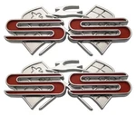 New Crossed-flag Rear Quarter Panel Emblem Set / For 1961 Chevy Impala. Fixed Price $339.99.