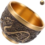 Espresso Cups Vintage Metal Shot Glass Antique Chinese Dragon Engraving Whisk.... Fixed Price $22.29.